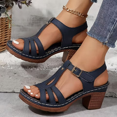 Damskie modne wygodne ortopedyczne sandały na grubej platformie