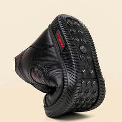 Damskie zimowe buty w kwiaty w stylu vintage – ciepłe, antypoślizgowe i wygodne