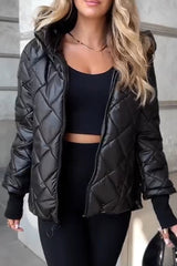 Damska kurtka z kapturem i bawełny na co dzień