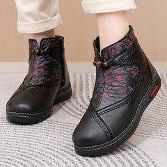 Damskie zimowe buty w kwiaty w stylu vintage – ciepłe, antypoślizgowe i wygodne