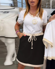 Damskie letnie lekkie sukienki z krótkim rękawem