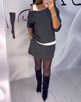 Modne damskie bluzki z odkrytymi ramionami i zestaw sukienek