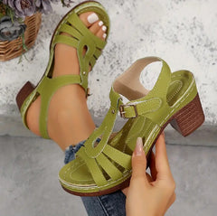 Damskie modne wygodne ortopedyczne sandały na grubej platformie