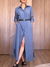 Damska swobodna bawełniana sukienka koszulowa