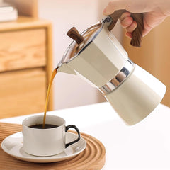 Aluminiowy ekspres do kawy Moka Pot 3/6, filiżanki do espresso, ekspres przelewowy do espresso i kawy, przenośny ekspres do kawy włoskiej i kubańskiej na kuchenkę do domu i na kemping