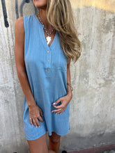 Damska stała kolorowa bawełniana i lniana sukienka