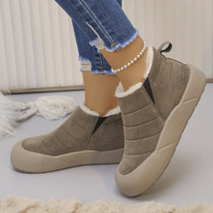 Damskie wodoodporne, bawełniane, zimowe buty z miękką podeszwą