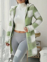 Damska bawełniana kurtka z kapturem i zamkiem błyskawicznym