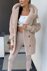 Damska pluszowa kurtka z kapturem