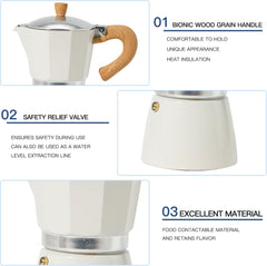 Aluminiowy ekspres do kawy Moka Pot 3/6, filiżanki do espresso, ekspres przelewowy do espresso i kawy, przenośny ekspres do kawy włoskiej i kubańskiej na kuchenkę do domu i na kemping