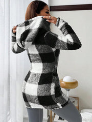 Damska bawełniana kurtka z kapturem i zamkiem błyskawicznym