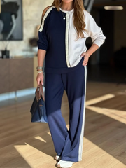 Dwuczęściowy zestaw na co dzień, bluza i spodnie w blokach kolorów