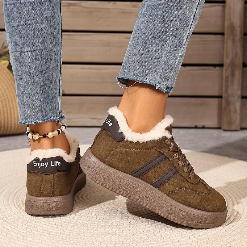Damskie grube, wygodne, ciepłe, codzienne buty bawełniane z podszewką z polaru