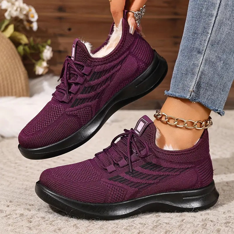 Damskie, codzienne, ciepłe, sportowe buty z miękką podeszwą