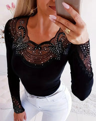 Damski top z siateczki Diamond Slim Fit