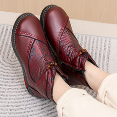 Damskie zimowe buty w kwiaty w stylu vintage – ciepłe, antypoślizgowe i wygodne