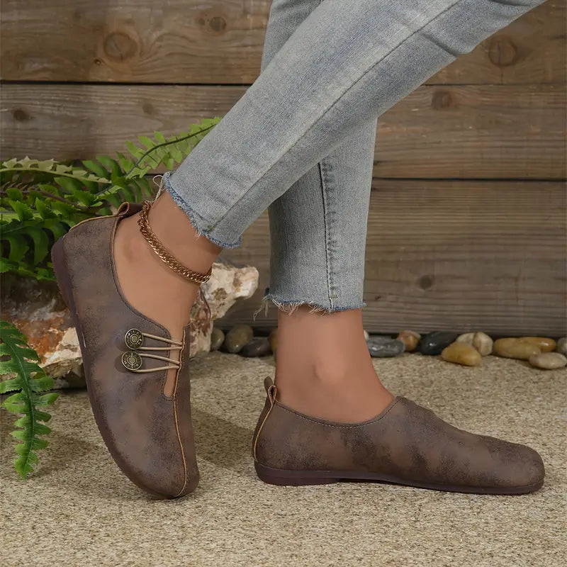 💖Ostatnia promocja dnia - 50% zniżki - Damskie skórzane buty z miękką podeszwą i antypoślizgową pod