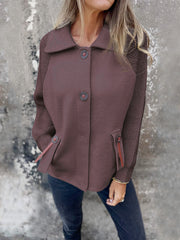 Damska swobodna kurtka kardigan z klapami