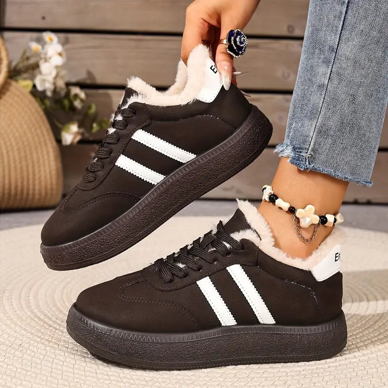 Damskie grube, wygodne, ciepłe, codzienne buty bawełniane z podszewką z polaru