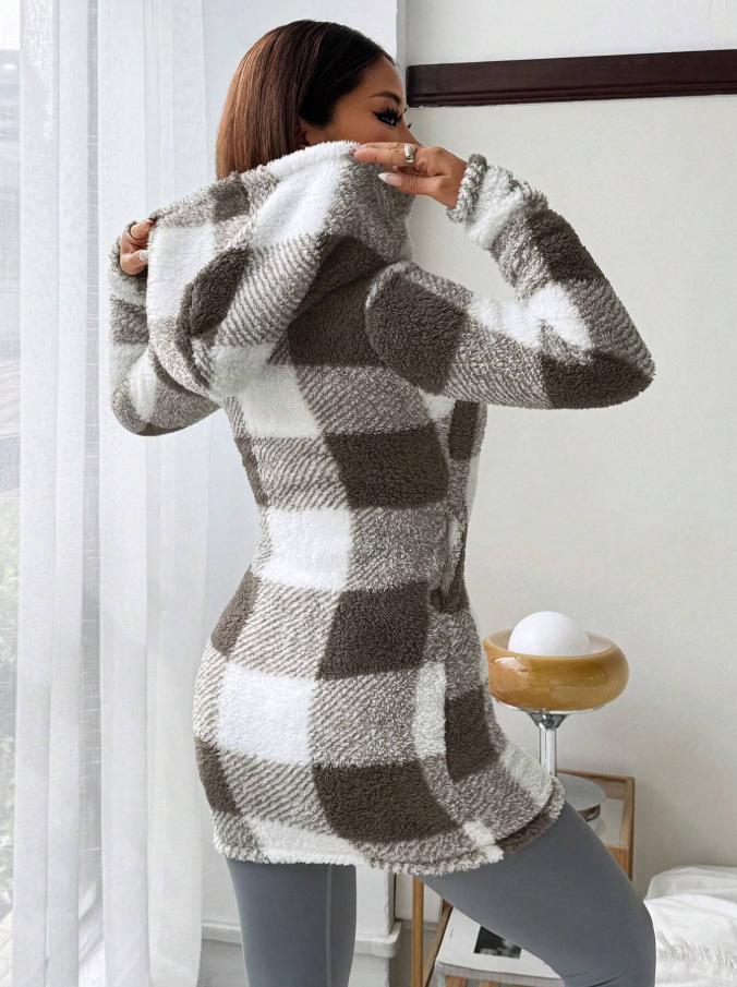 Damska bawełniana kurtka z kapturem i zamkiem błyskawicznym