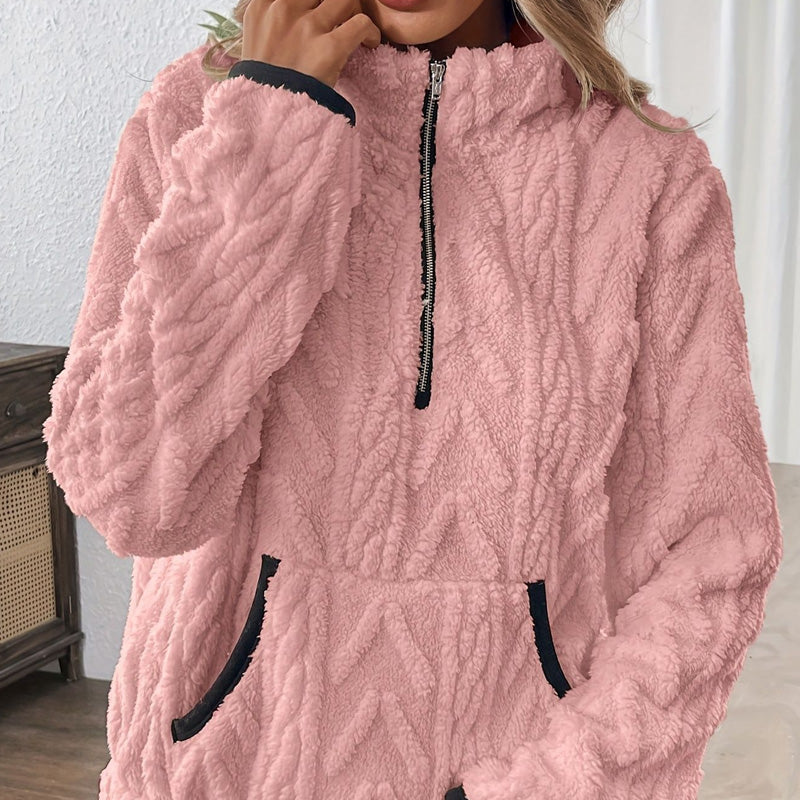 Bluza z kapturem i zamkiem błyskawicznym 🍂 | Miękka jak chmura + pojemne kieszenie – wygodna na co dzień/do noszenia w domu