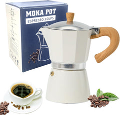 Aluminiowy ekspres do kawy Moka Pot 3/6, filiżanki do espresso, ekspres przelewowy do espresso i kawy, przenośny ekspres do kawy włoskiej i kubańskiej na kuchenkę do domu i na kemping