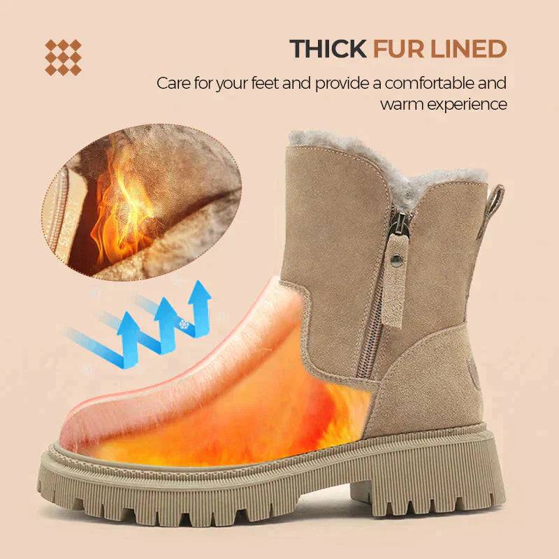 Damskie buty zimowe z ciepłą polarową podszewką