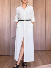 Damska swobodna bawełniana sukienka koszulowa