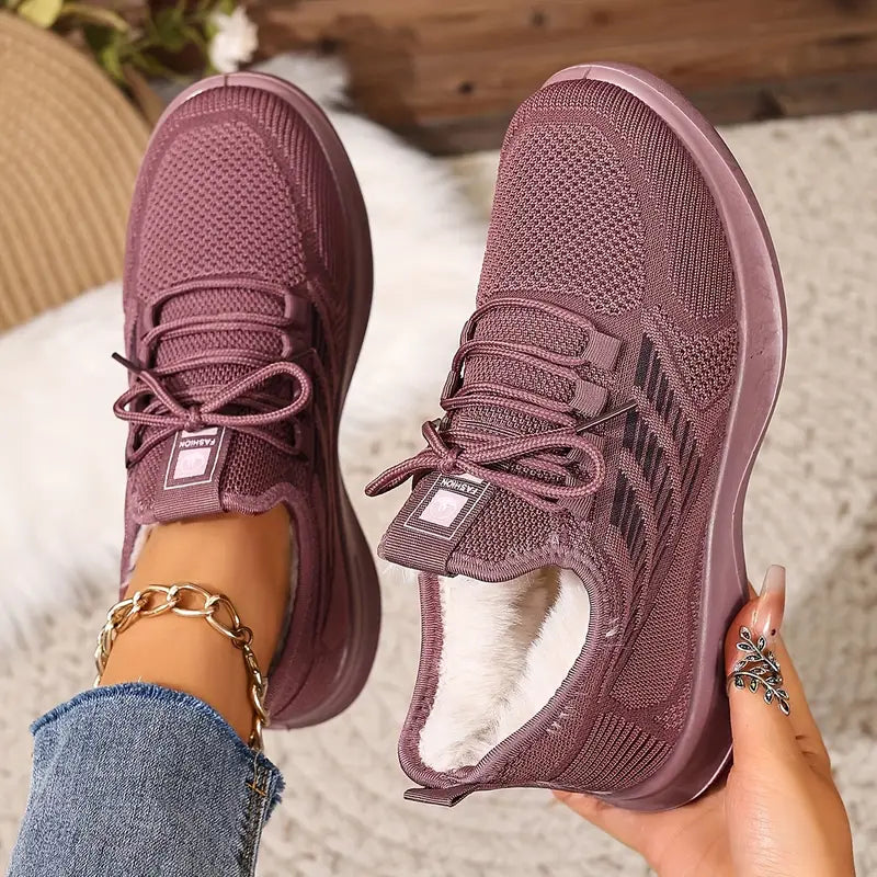 Damskie, codzienne, ciepłe, sportowe buty z miękką podeszwą
