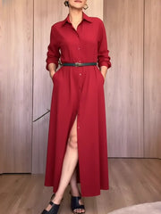 Damska swobodna bawełniana sukienka koszulowa