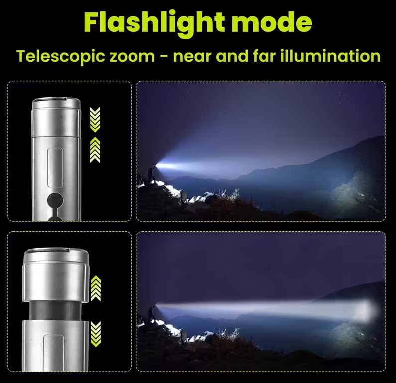 4-biegowa, chowana lampa kempingowa LED