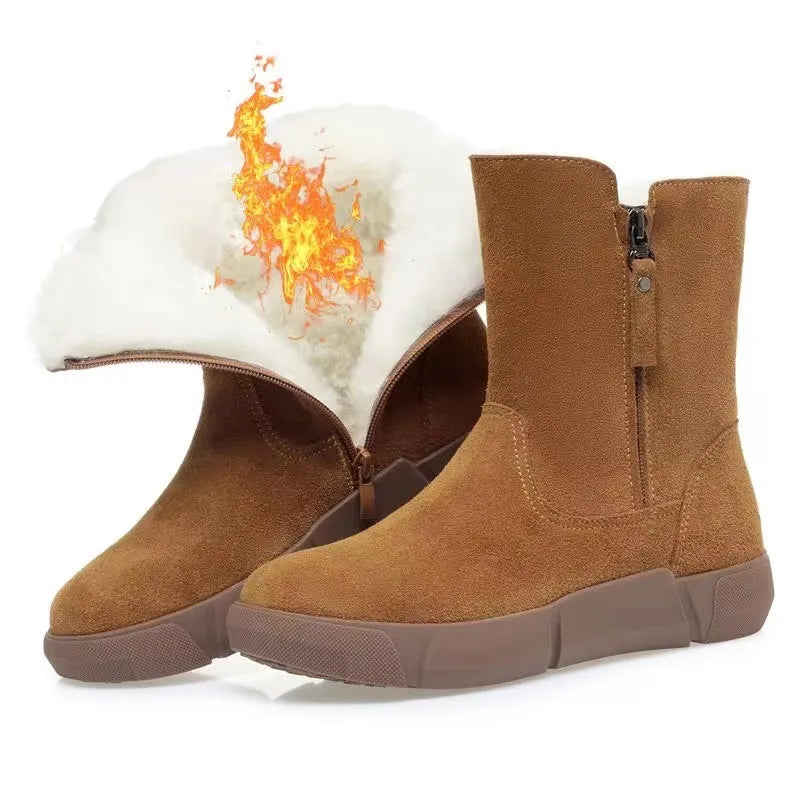 Damskie ortopedyczne, wodoodporne, śnieżne buty do połowy łydki