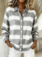 Codzienny kardigan w paski zapinany na guziki