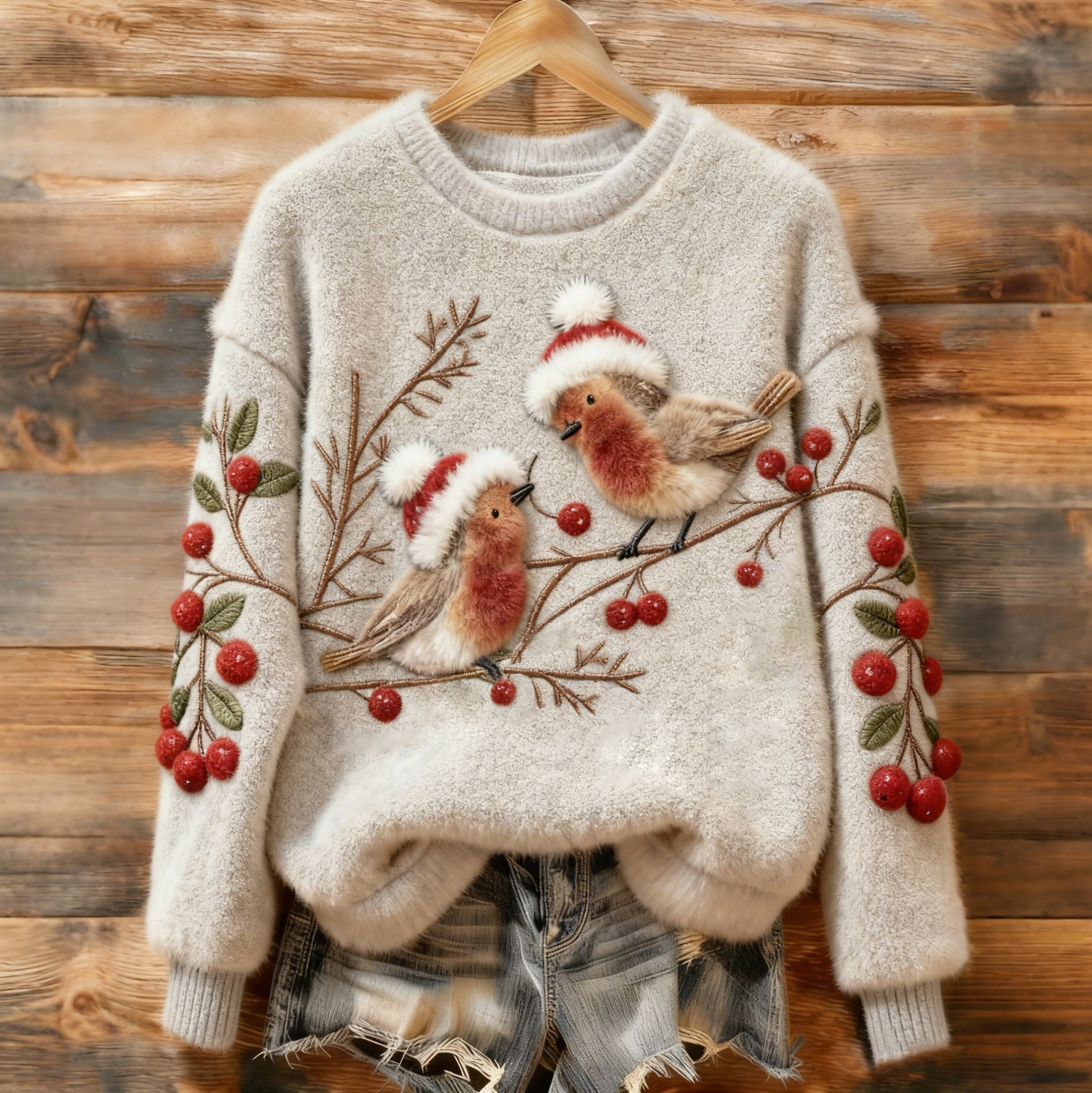 Damski sweter świąteczny Two Robins Art Cozy Plusz