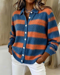 Codzienny kardigan w paski zapinany na guziki