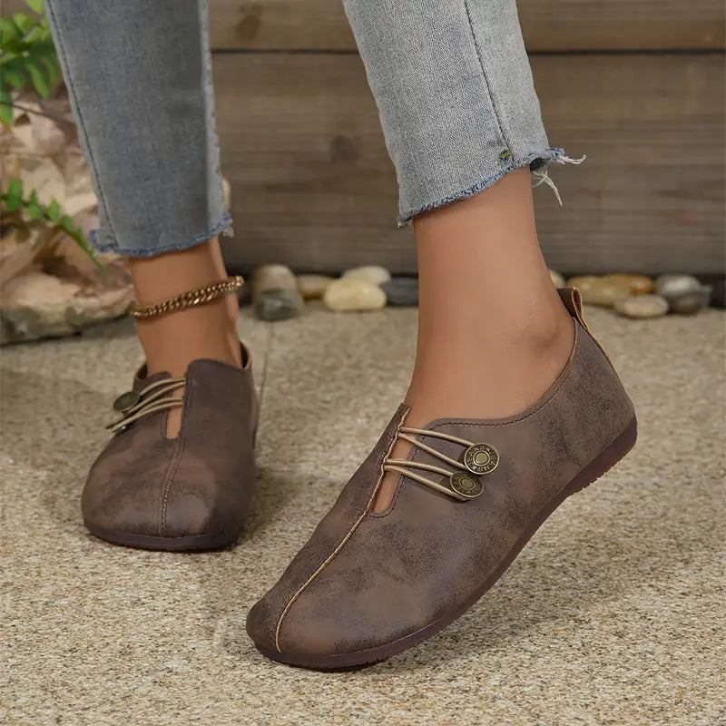 💖Ostatnia promocja dnia - 50% zniżki - Damskie skórzane buty z miękką podeszwą i antypoślizgową pod