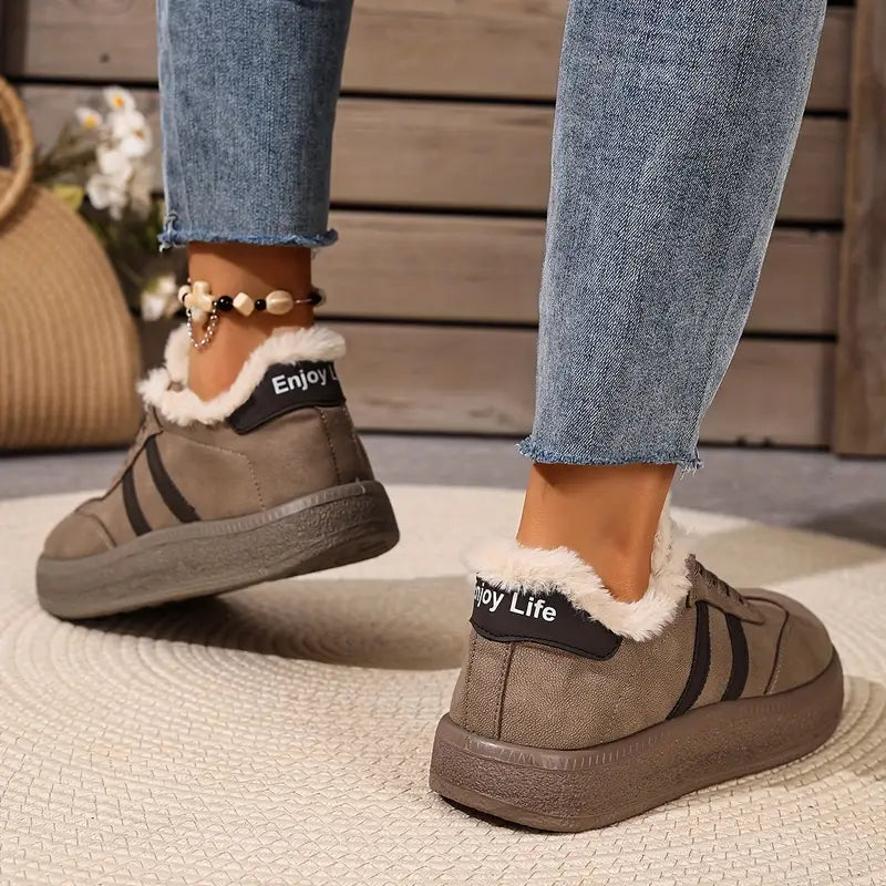 Damskie grube, wygodne, ciepłe, codzienne buty bawełniane z podszewką z polaru