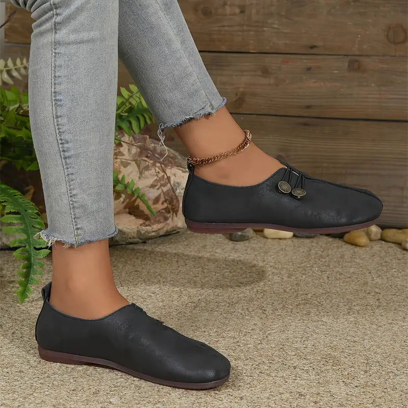 💖Ostatnia promocja dnia - 50% zniżki - Damskie skórzane buty z miękką podeszwą i antypoślizgową pod