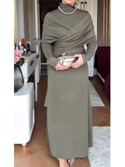 Dwuczęściowa sukienka damska z bawełny o dopasowanym kroju