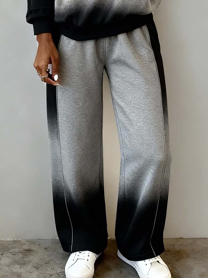 Damski zestaw casualowy w kontrastowych kolorach z gradientem