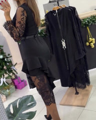 Damska sukienka z patchworkowej koronki