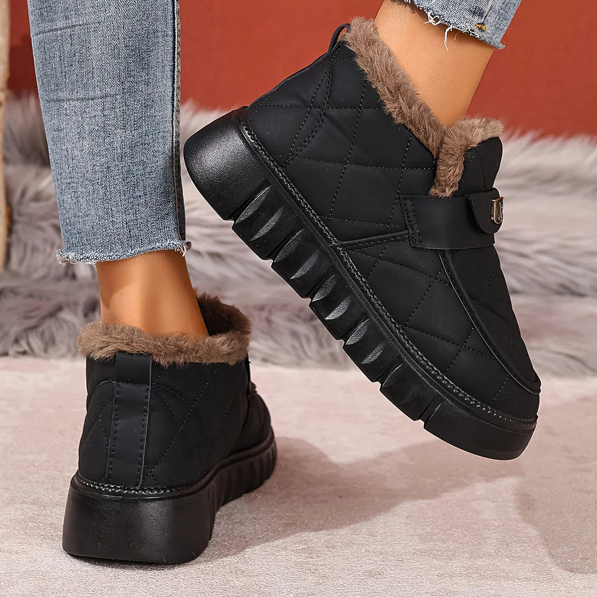 Ciepłe, antypoślizgowe buty damskie