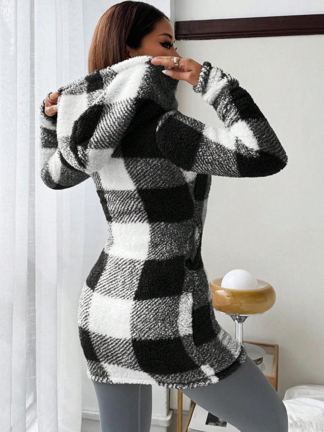 Damska bawełniana kurtka z kapturem i zamkiem błyskawicznym