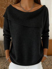 Damski sweter typu casual w jednolitym kolorze