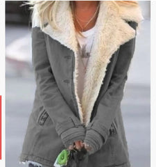 Damska elegancka kurtka zimowa z mieszanki bawełny