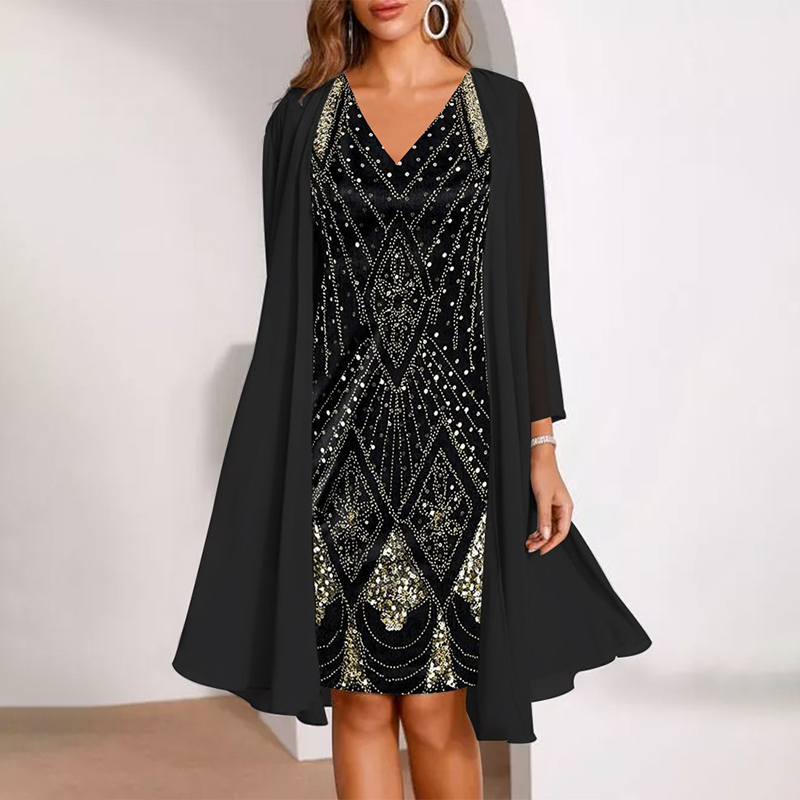 ✨Neveau Style 2025👗robe Mousseline z cyfrowym wydrukiem 3D