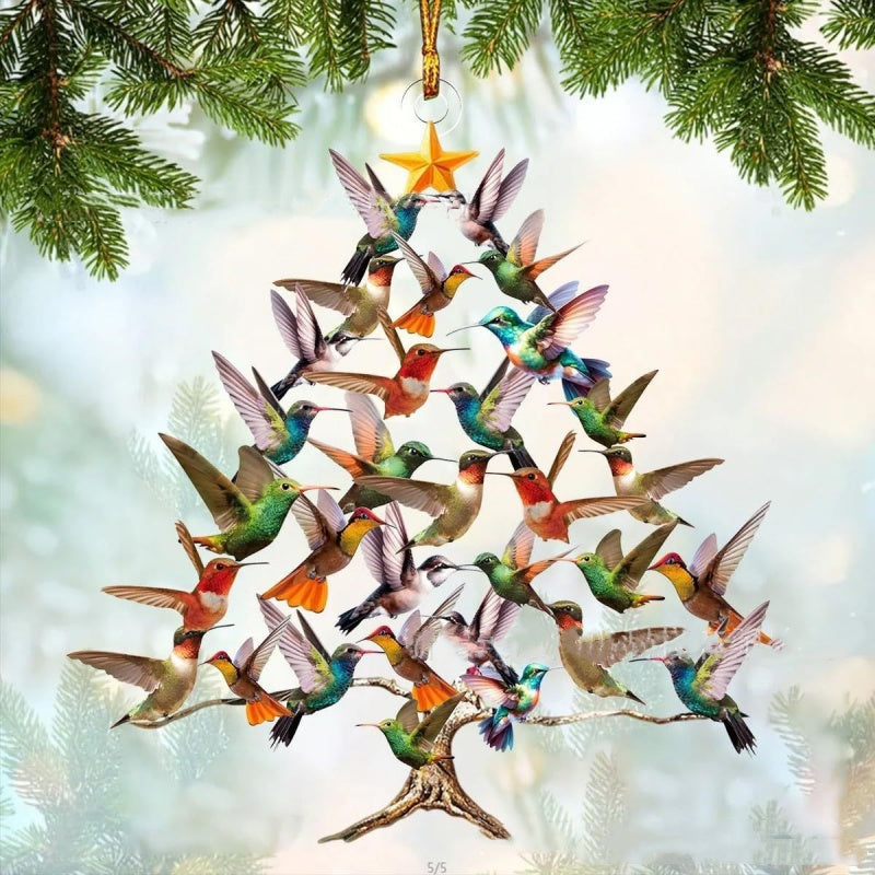Akrylowa ozdoba świąteczna w kształcie kolibra