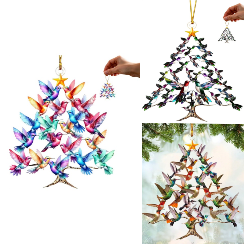 Akrylowa ozdoba świąteczna w kształcie kolibra