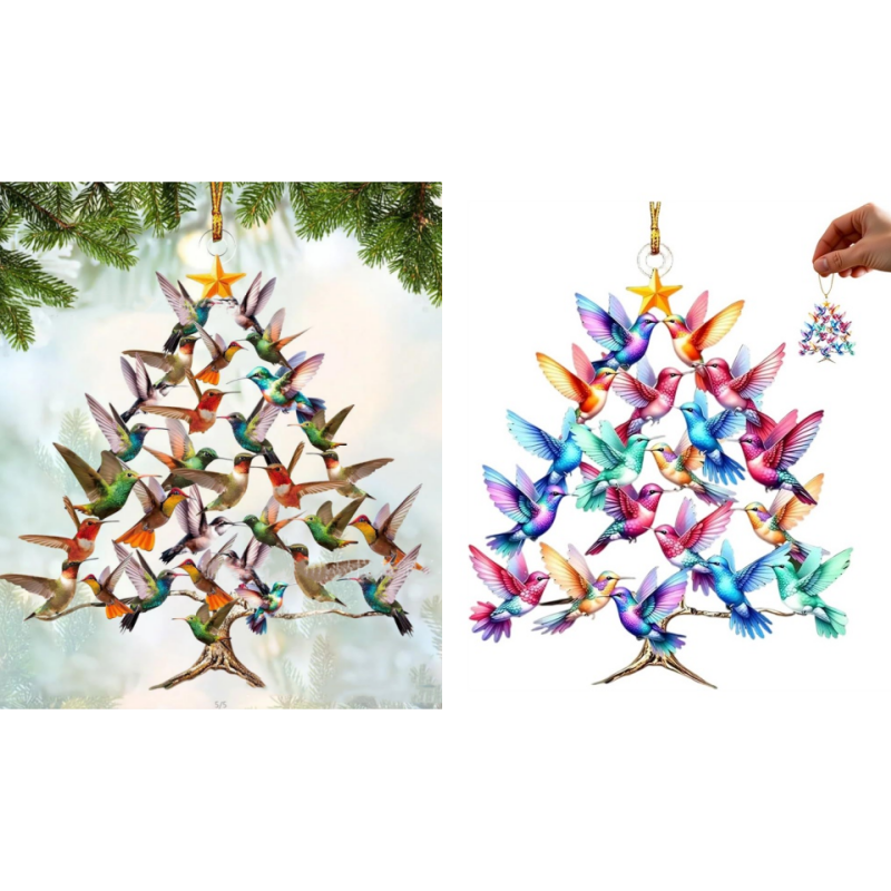 Akrylowa ozdoba świąteczna w kształcie kolibra